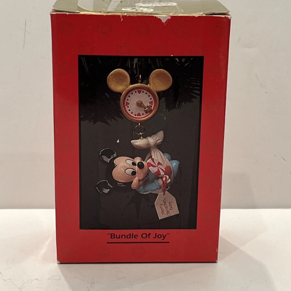 VINTAGE Mickey Mouse “Bundle of Joy” Enesco Treasury of Christmas Ornament 1990s
